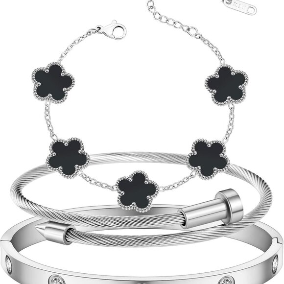 Hypoallergenic Gold Plated Bracelet with Cubic Zirconia - Large Sizes Available - Picture 1 of 7